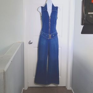 MYSTIC MOTH Vintage Sexy Brazilian  Stretch Denim Jumpsuit for Curvy Women